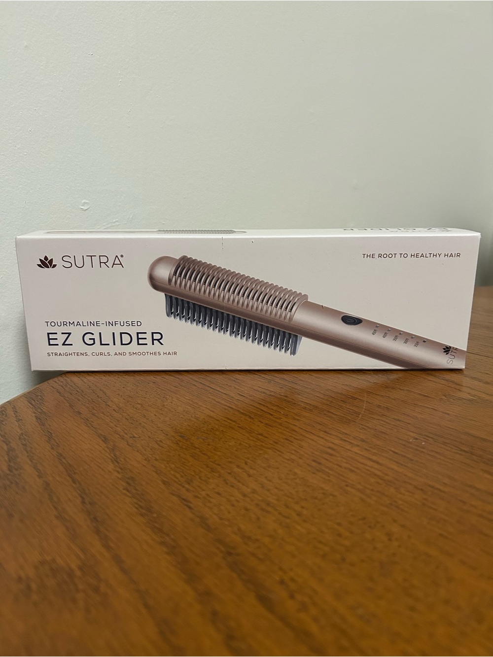 SUTRA EZ Glider Tourmaline Hair Straightening Brush - Rose Gold